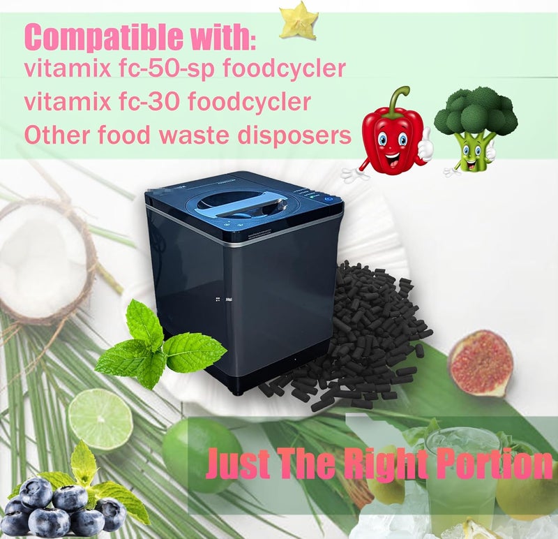 PurifyLogix 4 Pack Odor Absorbing Filter Refills for Vitamix FC-50-SP Foodcycler Smart Waste Composter, Replacement Activated Charcoal Filters Compatible with Vitamix Electric Compost Bin - Image 2